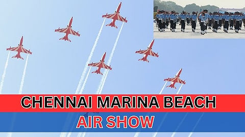 IAF's air show over the iconic Marina Beach in Chennai on October 6