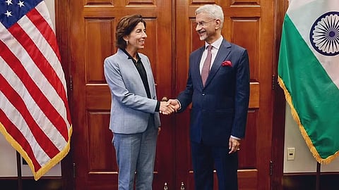 US Secretary of Commerce Gina Raimondo and External Affairs Minister S Jaishankar