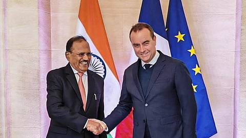 National Security Advisor Ajit Doval and Sebastien Lecornu, Armed Forces Minister of France