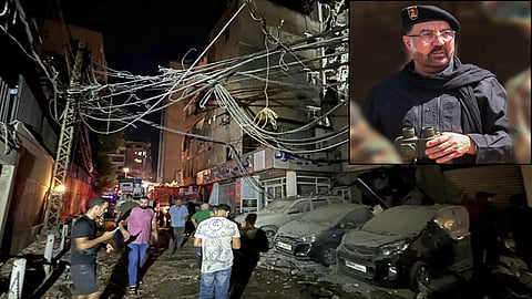 Israel strike on Beirut - Hezbollah senior commander (inset)