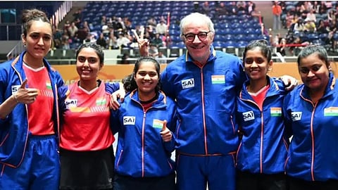 Indian women's TT team that won two bronze medals