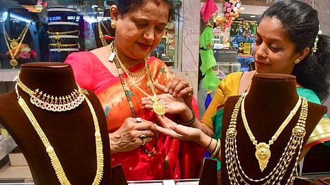 Gold revisits all-time high of Rs 78,700 per 10 grams