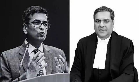 CJI Chandrachud (L) and Justice Sanjiv Khanna (R)