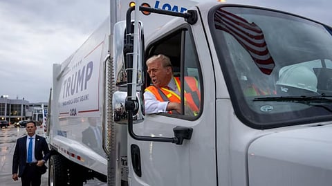 Donald Trump during a campaign trip.