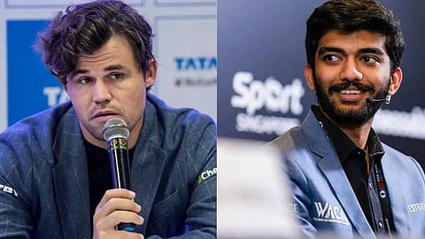 Magnus Carlsen and D Gukesh