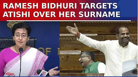 Delhi CM Atishi and BJP leader Ramesh Bidhuri