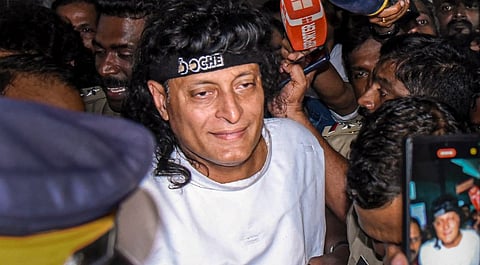 In this Jan. 9, 2025 file photo, businessman Boby Chemmanur being taken to a hospital for medical examination after he was remanded judicial custody in a sexual harassment case, in Kochi.