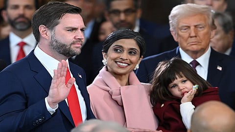 Vice- President J D Vance takes oath, Usha Vance (middle)