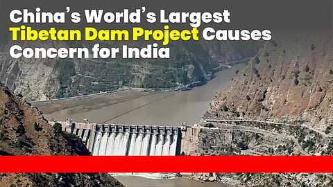 A massive dam on river Yarlung Zangbo in Tibet