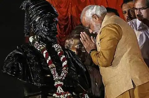Prime Minister Narendra Modi paid homage to Maratha empire founder Chhatrapati Shivaji on his birth anniversary on Wednesday.