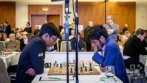 Grandmaster R Praggnanandhaa played out a draw with fellow Indian Aravindh Chithambaram as the two stayed a full point ahead of nearest challengers after the fifth round of Prague Masters chess tournament here.