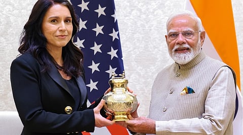 Prime Minister Narendra Modi and United States Director of National Intelligence Tulsi Gabbard