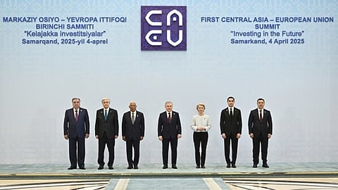 The leaders of the European Union and five Central Asian countries held their first summit