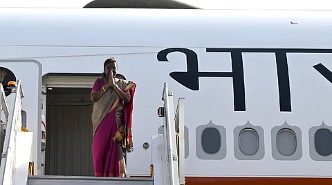 President Murmu arrives in Delhi after attending Pope Francis' funeral mass
