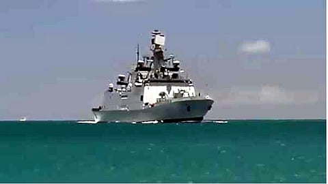 Indian Navy warship INS Sahyadri has arrived in Colombo on a visit