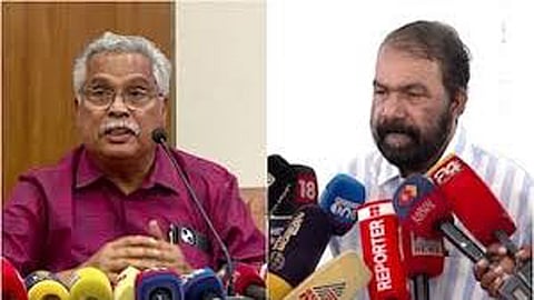 CPI state secretary Binoy Viswam and Kerala General Education Minister V Sivankutty