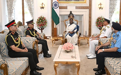 CDS Anil Chauhan, tri-services chiefs brief Prez Murmu on Operation Sindoor
