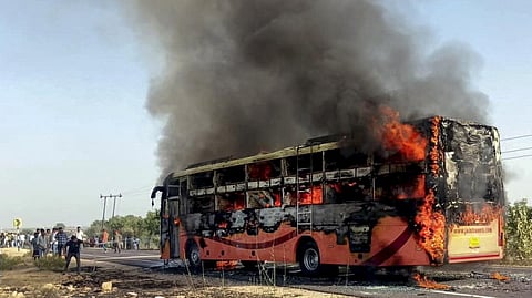 20 passengers burnt alive, 16 injured as bus catches fire in Jaisalmer
