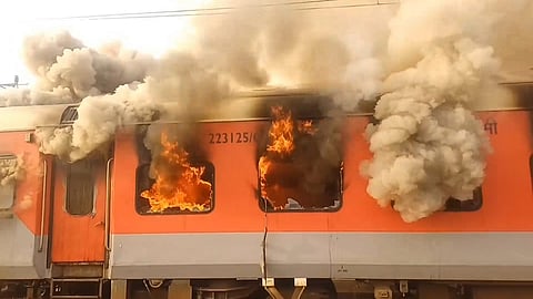 Fire broke out in a coach of the Amritsar-Saharsa Garib Rath Express
