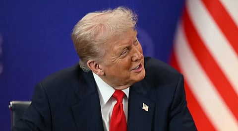 U.S. President Donald Trump attends the ceremonial signing of a ceasefire agreement between Thailand and Cambodia on the sidelines of the 47th Association of Southeast Asian Nations (ASEAN) summit in Kuala Lumpur, Malaysia, Sunday, Oct. 26, 2025.