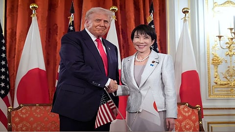 US President Donald Trump and new Japanese Prime Minister Sanae Takaich
