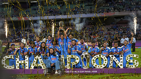 India's women's cricket team on World Cup win