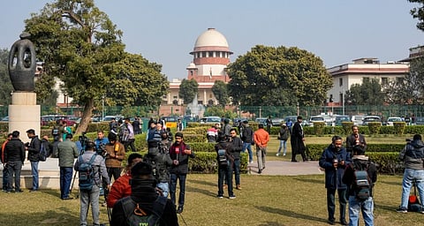 Supreme Court refused to grant bail to activists Umar Khalid and Sharjeel Imam, unseen in the picture, in the 2020 Delhi riots conspiracy matter, saying there was a prima facie case against them under the Unlawful Activities (Prevention) Act, on Monday, Jan. 5, 2026.