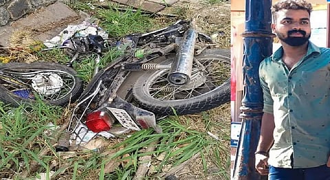 A 28-year-old man was killed after his motorcycle collided with a KSRTC electric bus in Sreekaryam here early Monday