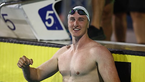 Olympic champion swimmer Cameron McEvoy breaks the 50-meter freestyle world record