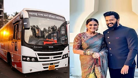 Bollywood actor couple Riteish Deshmukh and Genelia Deshmukh (L)