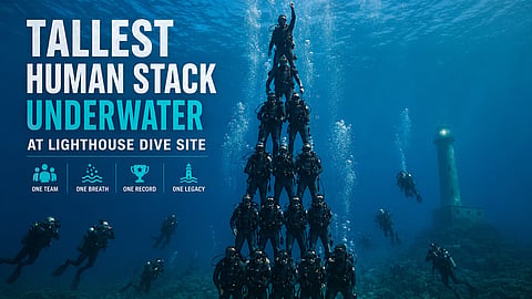 Human stack underwater