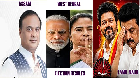 Results of Assam, West Bengal and Tamil Nadu
