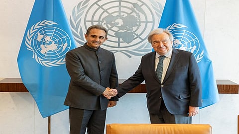 Kirti Vardhan Singh meets UN Chief Antonio Guterres