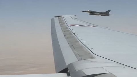 F-16 aircraft escorts PM Modi plane's in UAE airspace