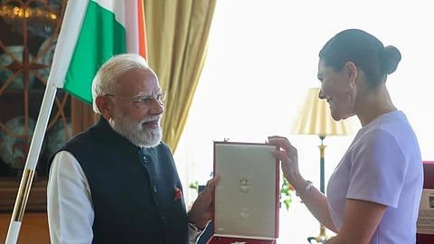 Prime Minister Narendra Modi conferred with Sweden's Royal Order of Polar Star.