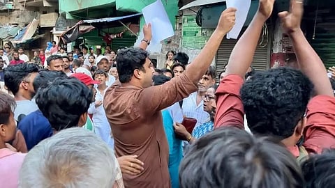 Protest against the eviction order