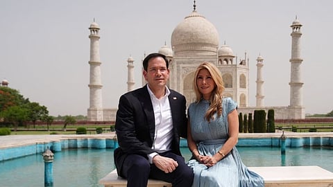 US Secretary of State Marco Rubio visits Taj Mahal with wife
