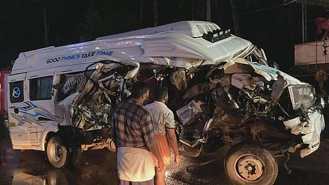 Two killed, 20 injured in the van-tipper collision in Malappuram