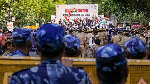 Cockroach Janta Party (CJP) protest over alleged examination irregularities, repeated paper leaks and demands for accountability from the government, in New Delhi, Saturday, June 20, 2026.