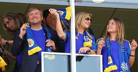 Dutch royals swap orange for blue as they cheer for Netherlands, then Curaçao at WC