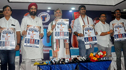 Congress leader Pawan Khera addresses a press conference regarding the 'Chhatron Ki Goonj', in Bhubaneswar, Thursday, June 25, 2026.