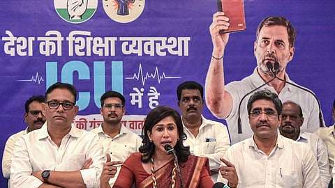 Congress National Spokesperson Shama Mohamed addresses a press conference, in Nagpur, Thursday, June 25, 2026.