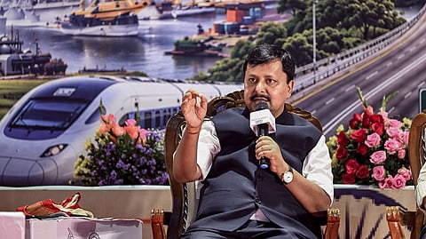 BJP National President Nitin Nabin speaks during the Viksit Bharat Student Conclave, in Hyderabad, Telangana on June 29, 2026.