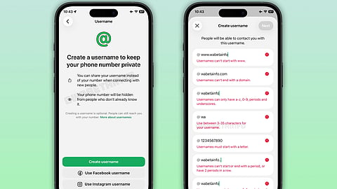WhatsApp username feature
