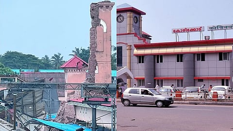 100 yr old clocktower at Kozhikode railway station collapses