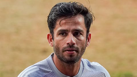 India's Ravi Bishnoi during a training session ahead of the fourth T20 cricket match between India and New Zealand, at the ACA-VDCA Cricket Stadium, in Visakhapatnam, Andhra Pradesh, Tuesday, Jan. 27, 2026.