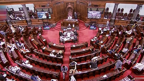 View of the Rajya Sabha during Budget Session of Parliament