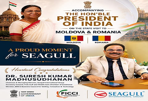 Dr. Sureshkumar Madhusudhanan Nominated to Prestigious Business Delegation Accompanying the Hon'ble Pres. of India on State Visit to Moldova & Romania