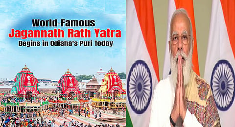 PM Modi greets people on Rath Yatra