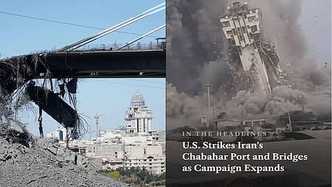 US strikes bridges, collapses tower at key port as its Iran campaign expands
